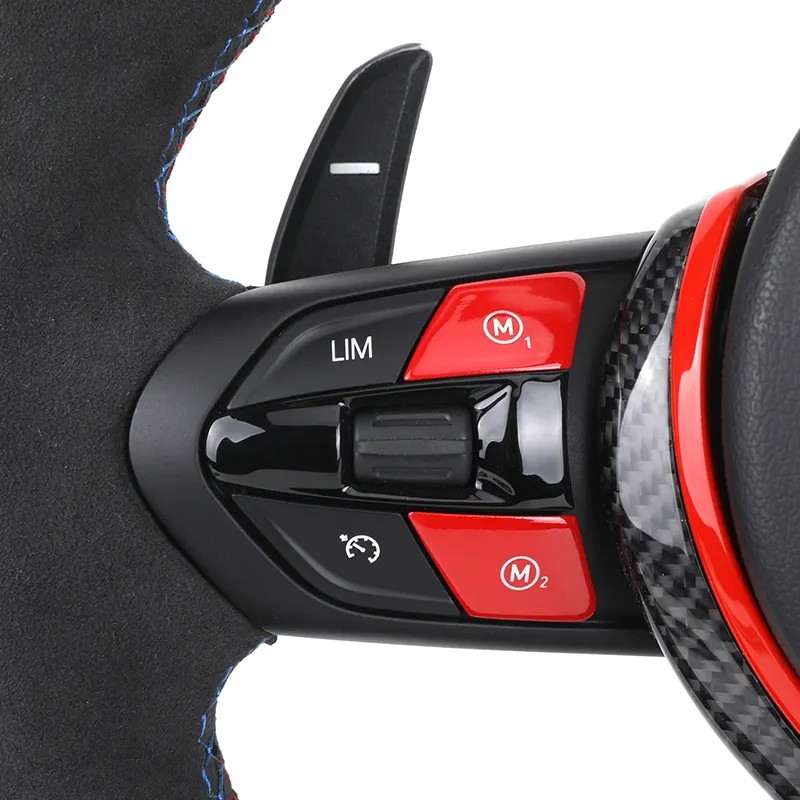 With Red Carbon Trim Half Alcantara M Sport Steering Wheel for BMW F10 F30 F40 M3 F80 M4 F82 M5 F90 X5 F15 X6 E71 F16 E60 E90
