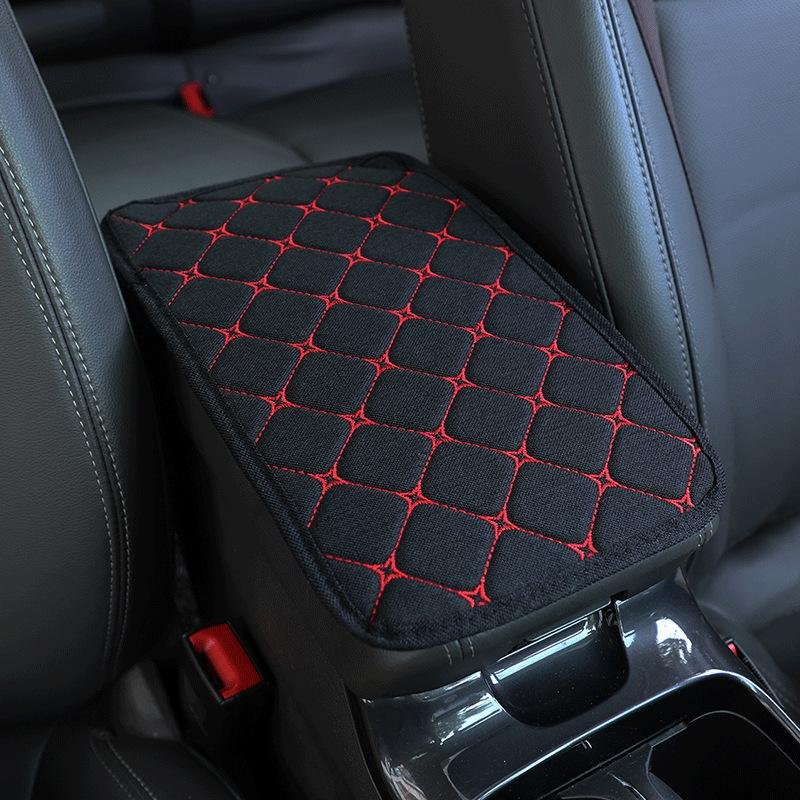 Four Seasons Universal Armrest Box Cover Fabric Linen Embroidered Breathable Non-slip Central Armrest Box Cover Pad