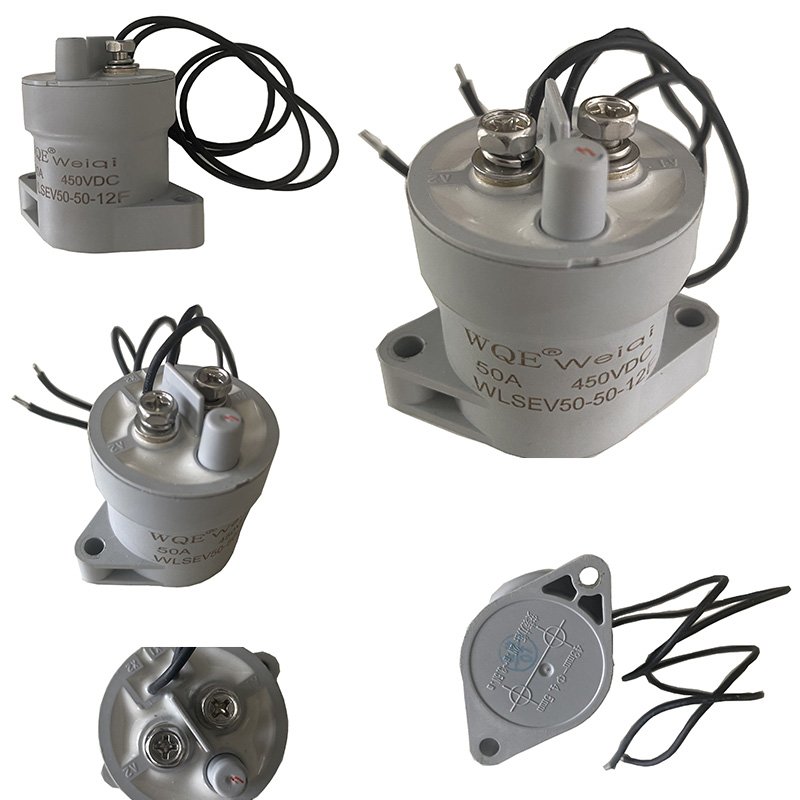 WQE Factory Manufacturer of 100A 40A 200A 300A 400A High Voltage DC Contactor SPST-NO 12V 24v COIL 450VDC 750VDC Auto Relay