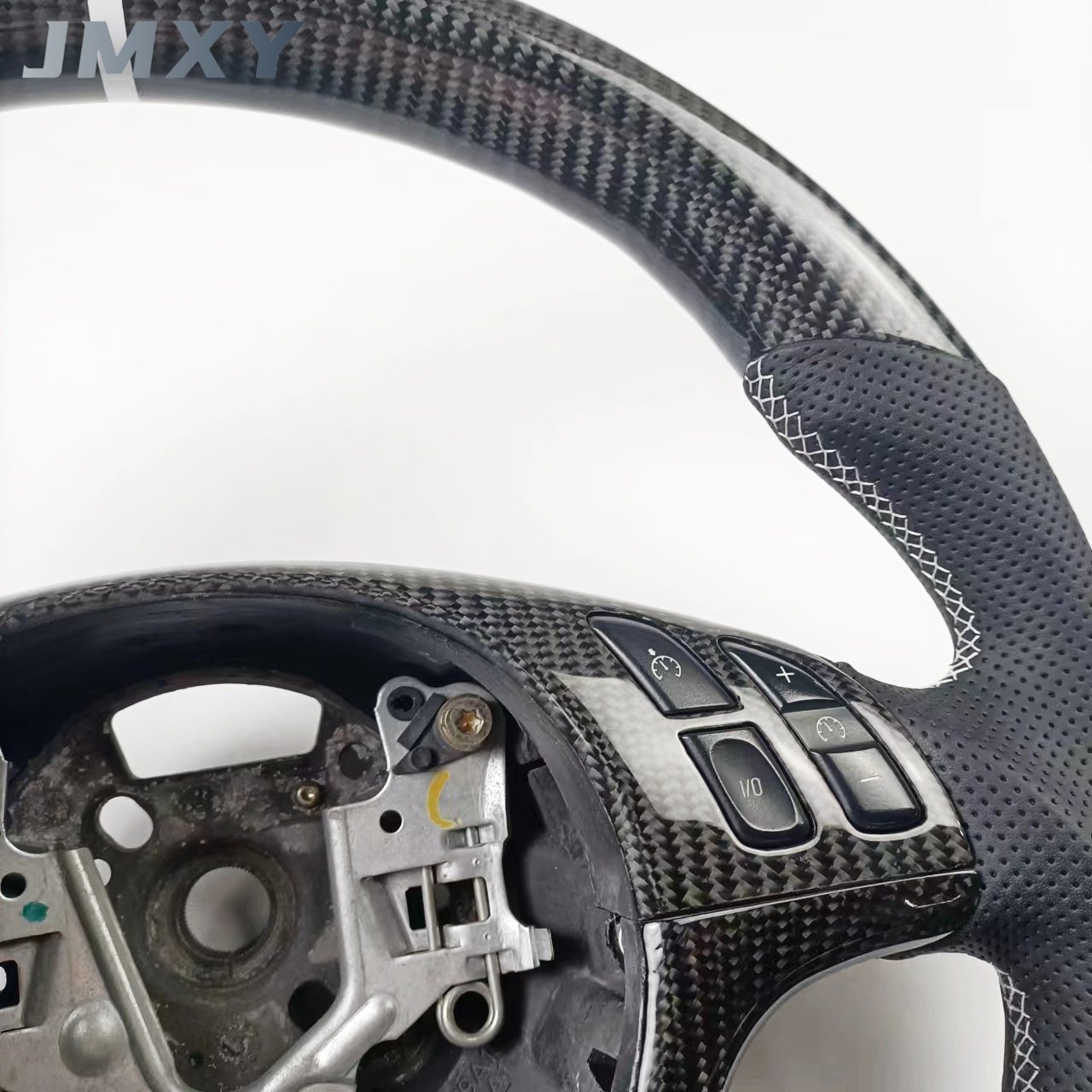 Customizable Carbon Fiber & Handmade Leather Steering Wheel for BMW E46 E53 E39 Car Model