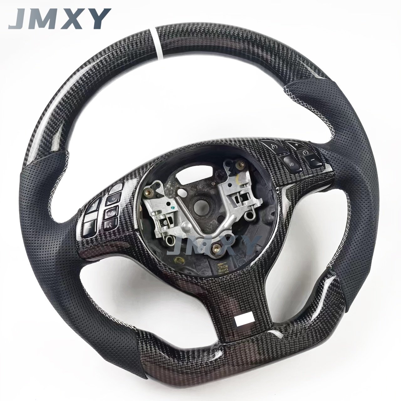 Customizable Carbon Fiber & Handmade Leather Steering Wheel for BMW E46 E53 E39 Car Model