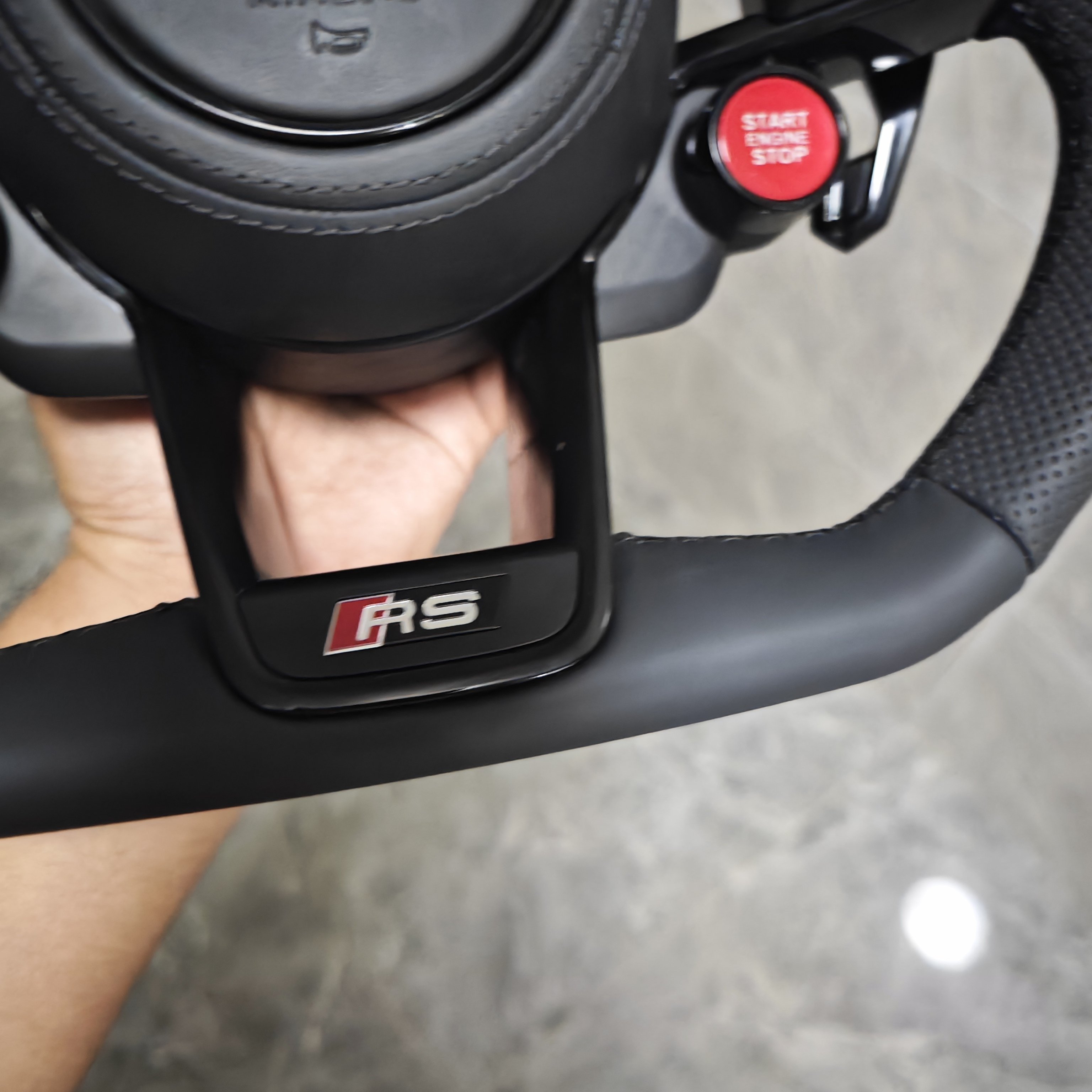 With Start Button S-Line Full Alcantara Leather Steering Wheel for Audi R8 TTRS C6 C7 S7 S4 A4 B8 RS3 SQ5 S5 B9 A6 C8 A3