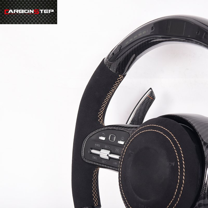 Hot sale black sports car steering wheels leather w204 w205 AMG CLA steering wheel price for mercedes benz
