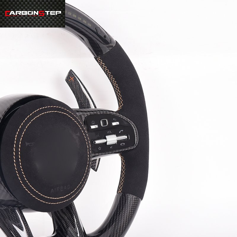 Hot sale black sports car steering wheels leather w204 w205 AMG CLA steering wheel price for mercedes benz