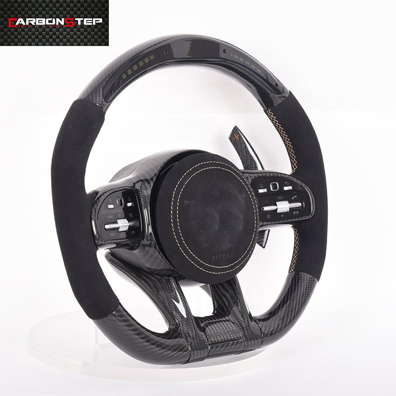Hot sale black sports car steering wheels leather w204 w205 AMG CLA steering wheel price for mercedes benz