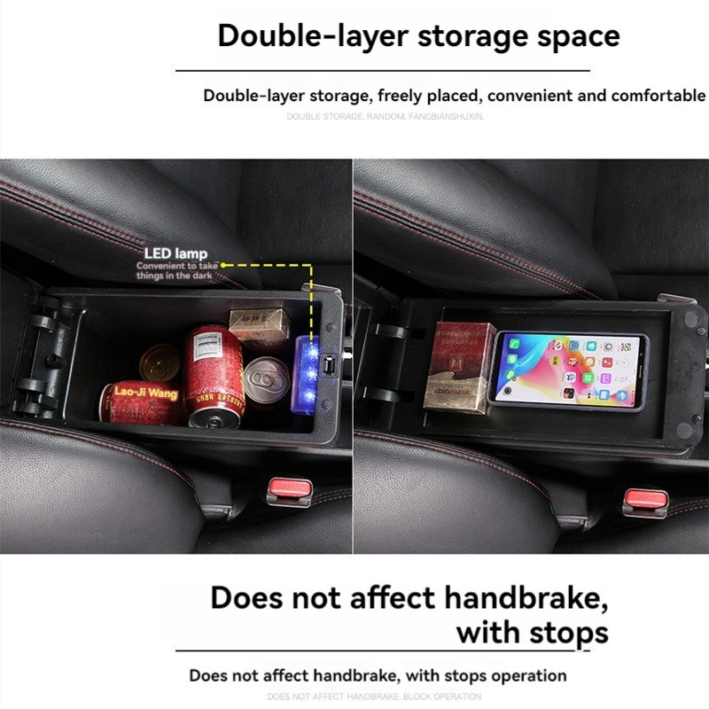 Car Armrest Interior Front Seat Armrest Box for Cup Holder Storage Box Automotive Goods Accessories