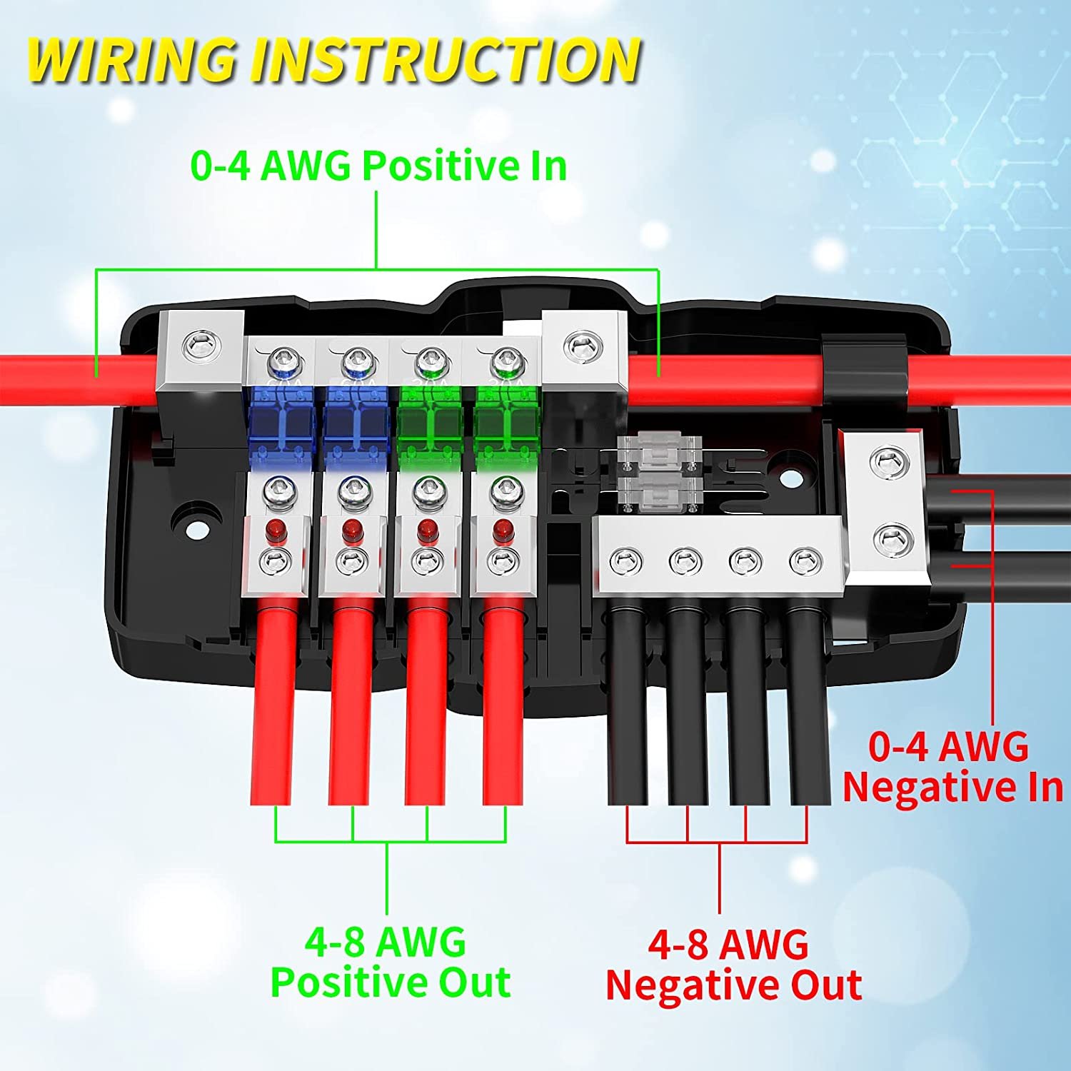 4 Circuit Distribution Fuse Block With Ground Car Audio Campers Car Boat Fuse Hold