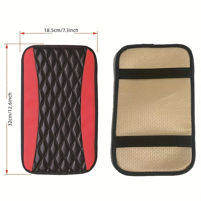 1pc Sponge and PU Leather Armrest Pad Cover Center Console Mat Car Accessories