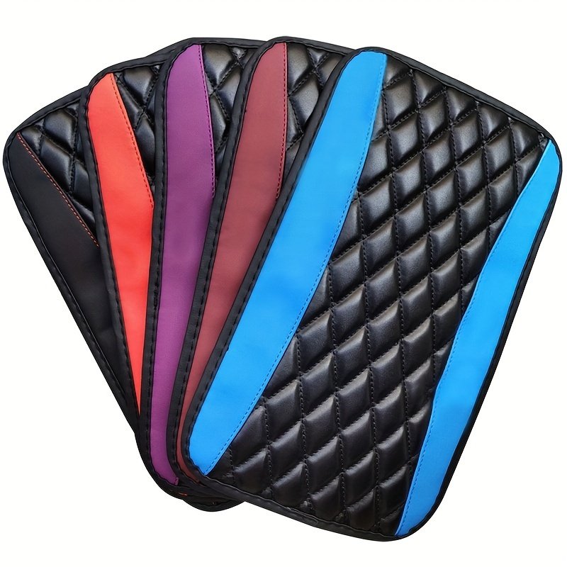 1pc Sponge and PU Leather Armrest Pad Cover Center Console Mat Car Accessories