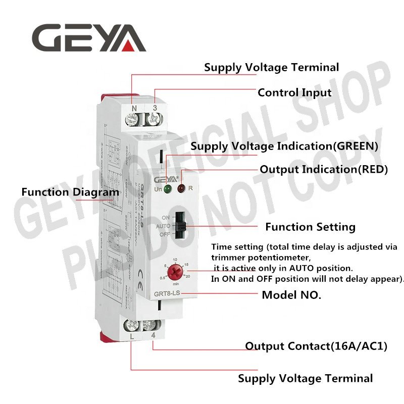 GEYA GRT8-LS Hot Sell Electrical Dedicate Hotel Factory Corridor Lighting Optical Control Switch off Delay Timer
