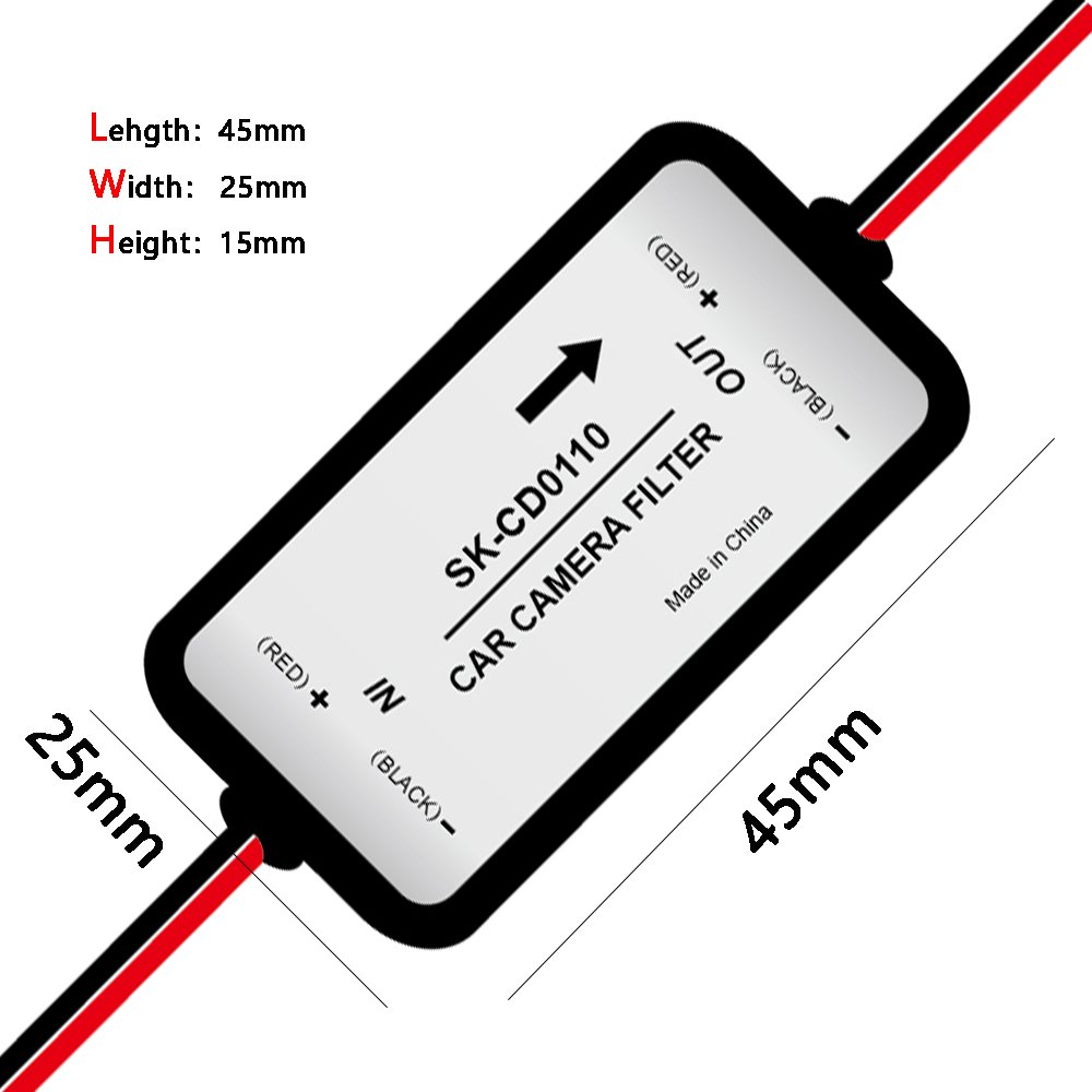 Rectifier DC 12V Power Car Rear View Camera Power Relay Capacitor Auto Car Camera Filter Relay Capacitor Filter Connector