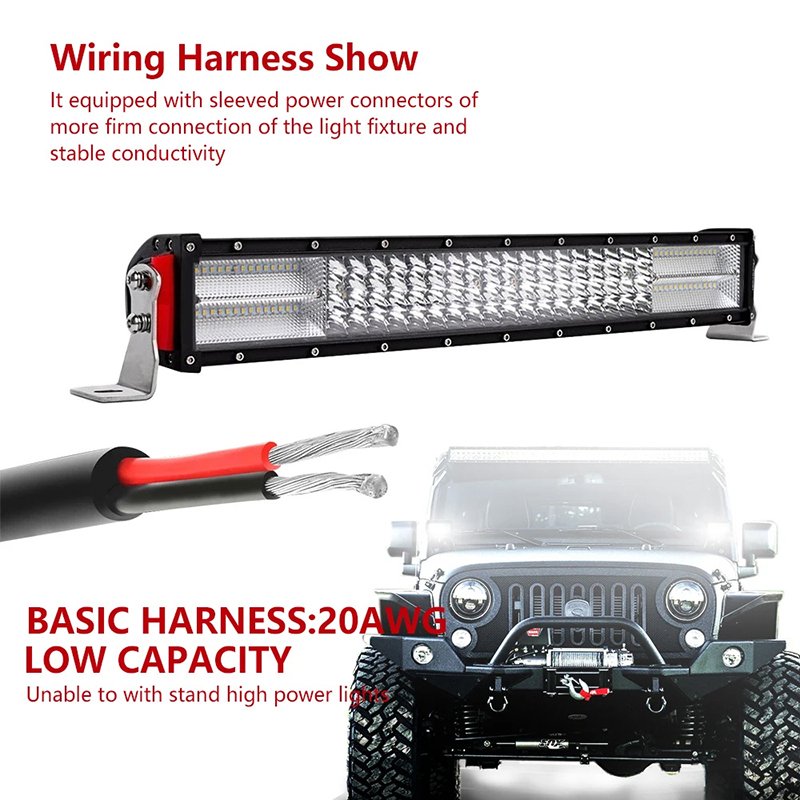 Co Light Car LED Light Bar Wire 3m 12V 24V 40A Wiring Harness Relay Loom Cableable