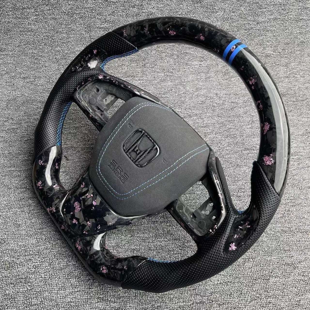 For Honda 16-21 10th Generation Civic FC1 FK8 FK7 Customization Forged Carbon Fibre leather Steering Wheel Car Accessories