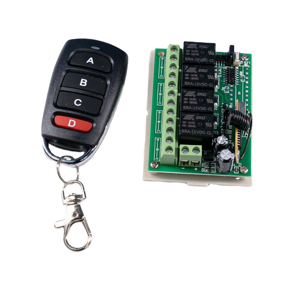 433mhz Wireless Remote Control Switch DC 12V 24V 4ch Relay Receiver