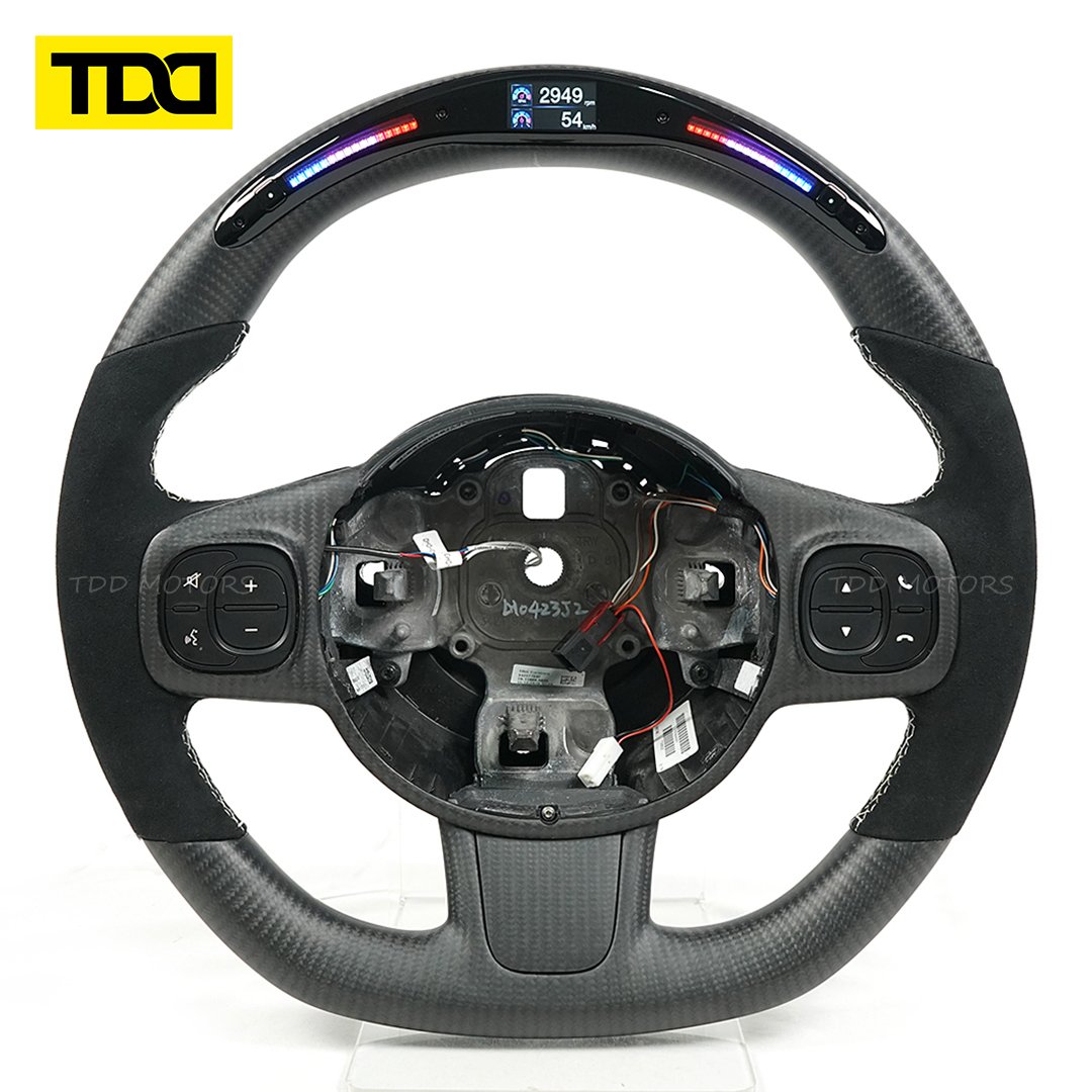 Customized Making Carbon Fiber LED Steering Wheel For Abarth 595 595C 695 695C Fiat 500 500C