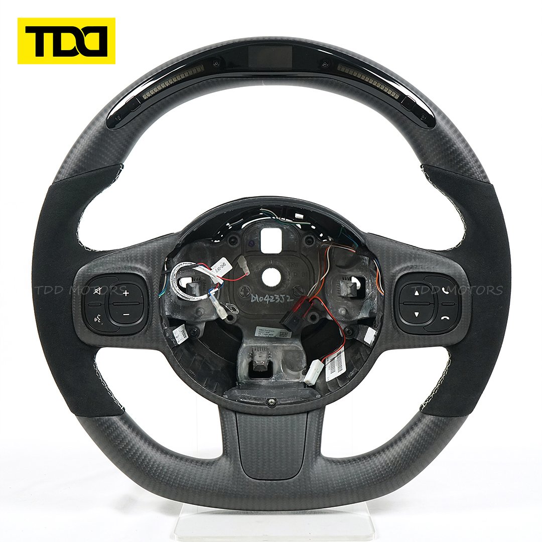 Customized Making Carbon Fiber LED Steering Wheel For Abarth 595 595C 695 695C Fiat 500 500C