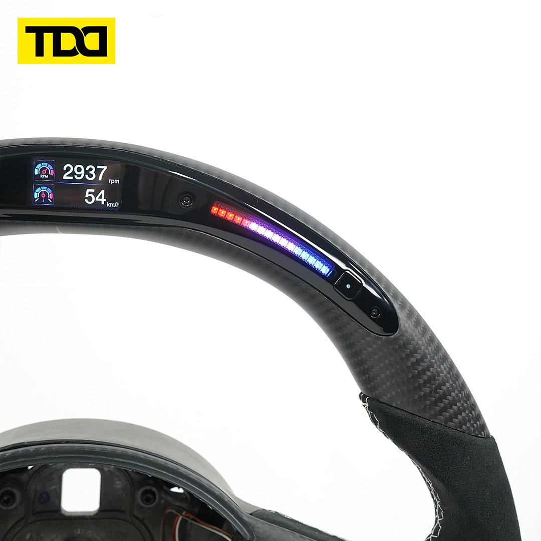 Customized Making Carbon Fiber LED Steering Wheel For Abarth 595 595C 695 695C Fiat 500 500C