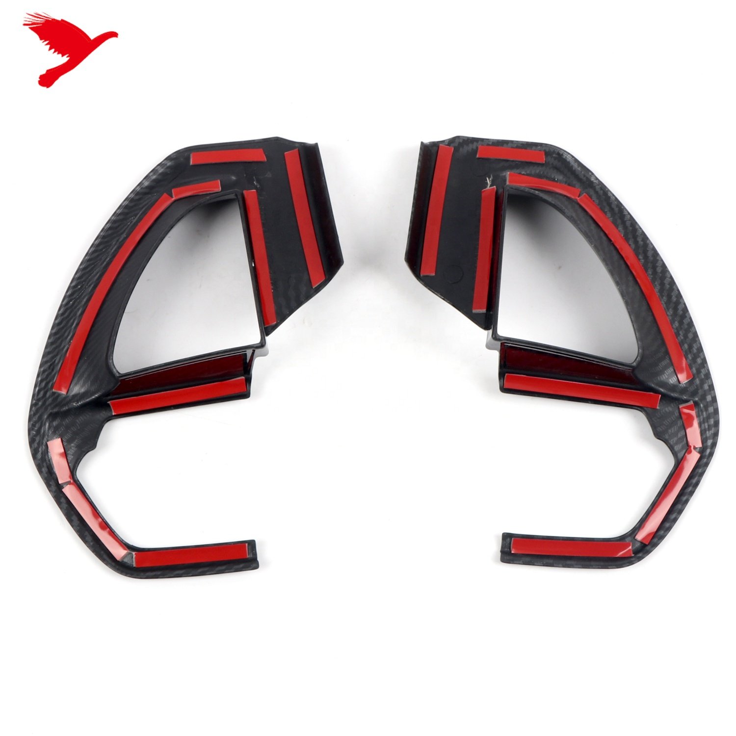 For Toyota Tacoma 2024 2025 Car Interior Accessories Steering Wheel Cover Trim ABS Carbon Fiber Black 2pcs