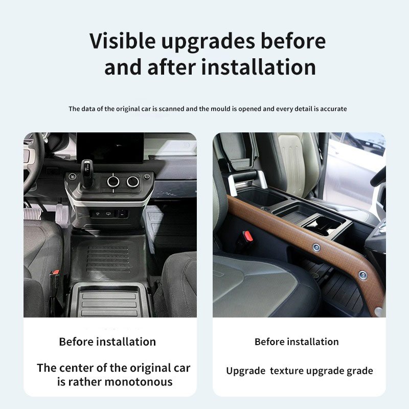 Huichuang Car Interior Modification Luxury Central Armrest Box for Land Rover Defender 2020+ Low Upgrade to High Car Storage Box