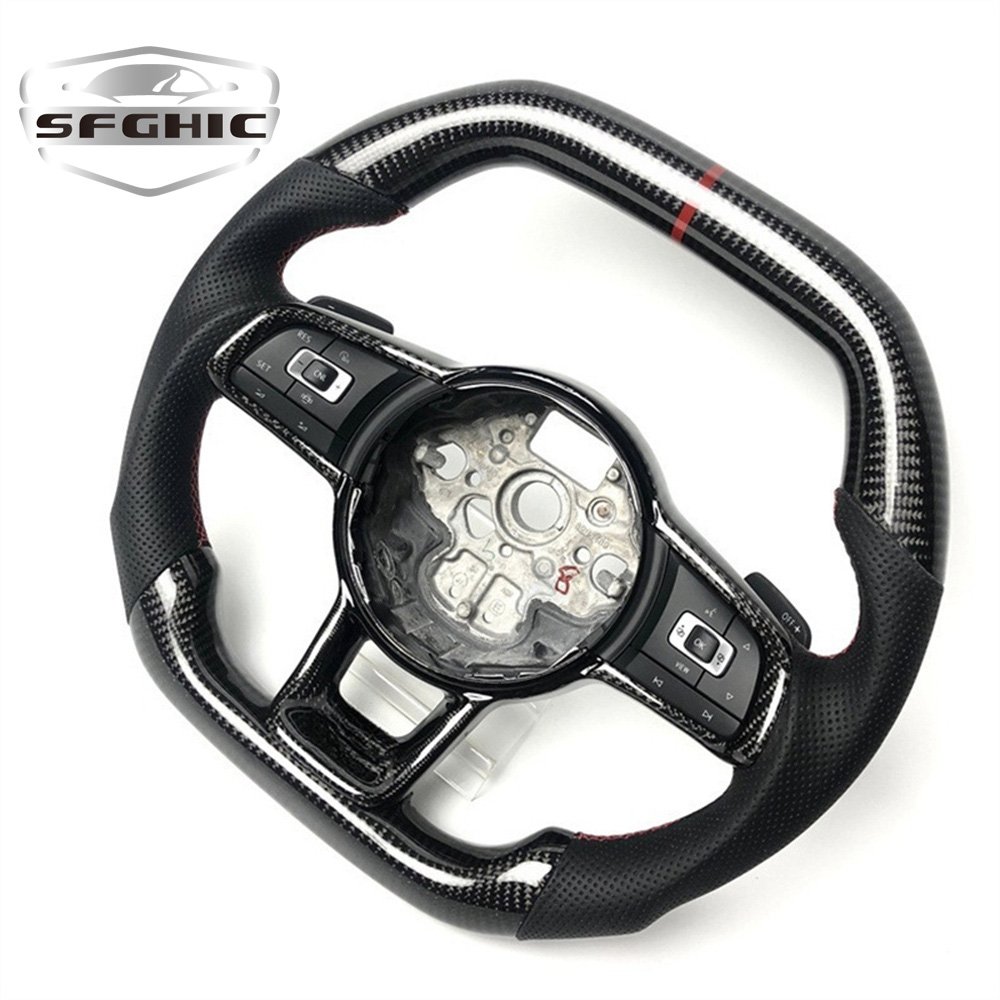 Customization Carbon Fiber Leather Steering Wheel For Volkswagen VW Passat Golf 7 MK7 Mk7.5 Polo Tiguan Jetta GTI Accessories