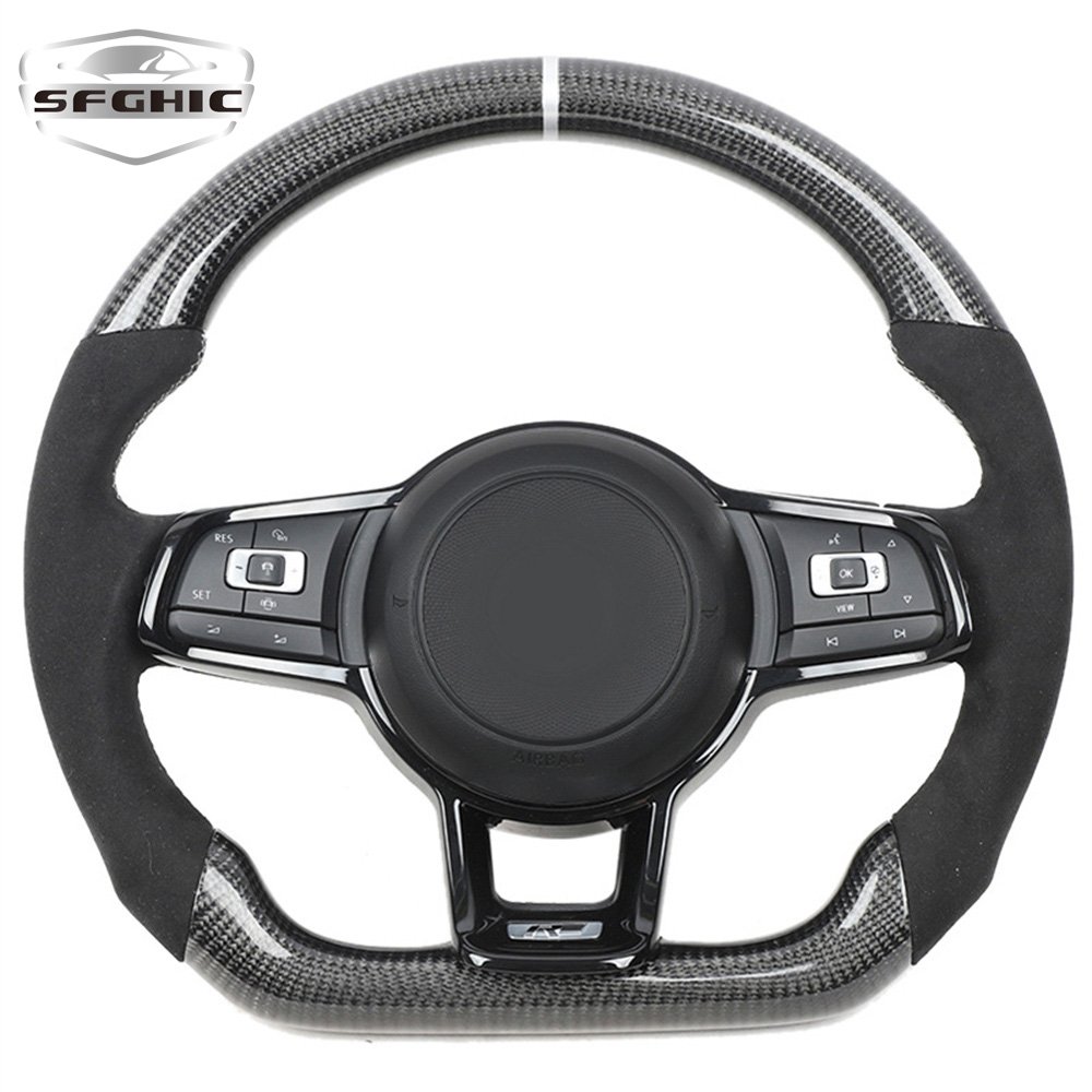 Customization Carbon Fiber Leather Steering Wheel For Volkswagen VW Passat Golf 7 MK7 Mk7.5 Polo Tiguan Jetta GTI Accessories
