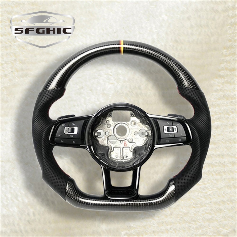 Customization Carbon Fiber Leather Steering Wheel For Volkswagen VW Passat Golf 7 MK7 Mk7.5 Polo Tiguan Jetta GTI Accessories