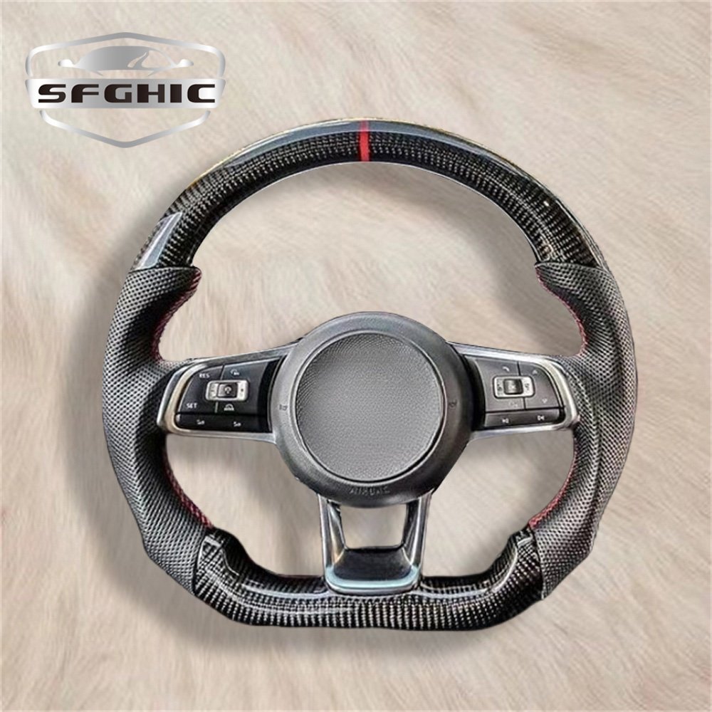 Customization Carbon Fiber Leather Steering Wheel For Volkswagen VW Passat Golf 7 MK7 Mk7.5 Polo Tiguan Jetta GTI Accessories