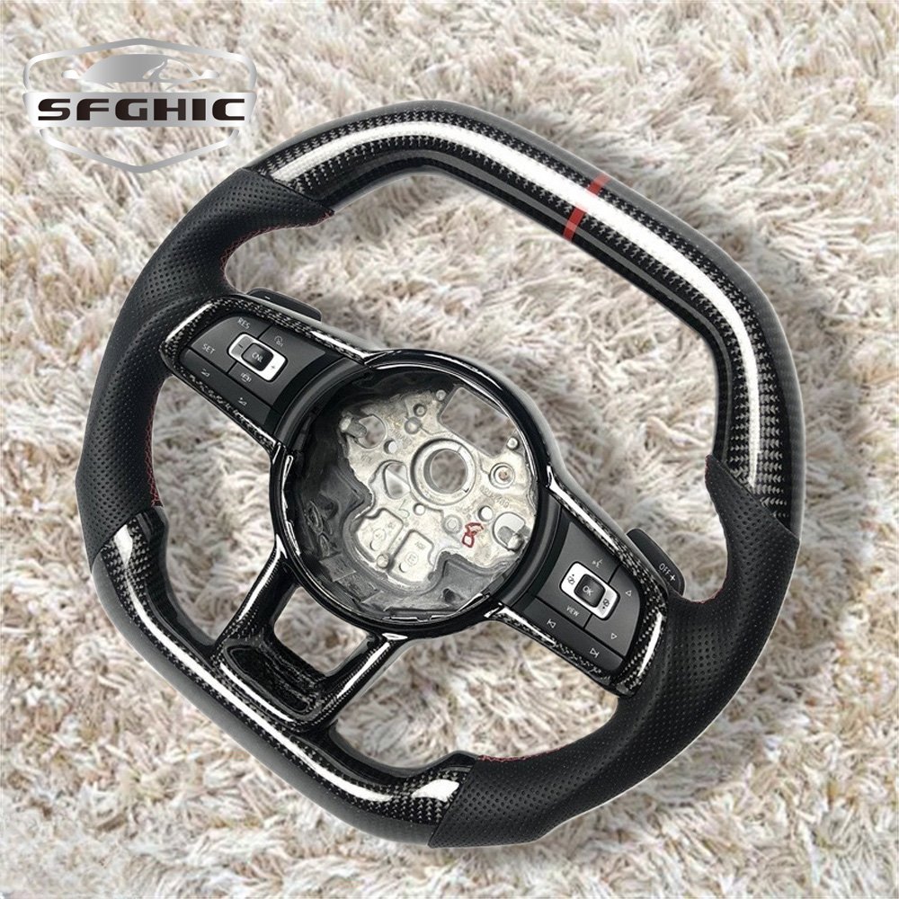 Customization Carbon Fiber Leather Steering Wheel For Volkswagen VW Passat Golf 7 MK7 Mk7.5 Polo Tiguan Jetta GTI Accessories