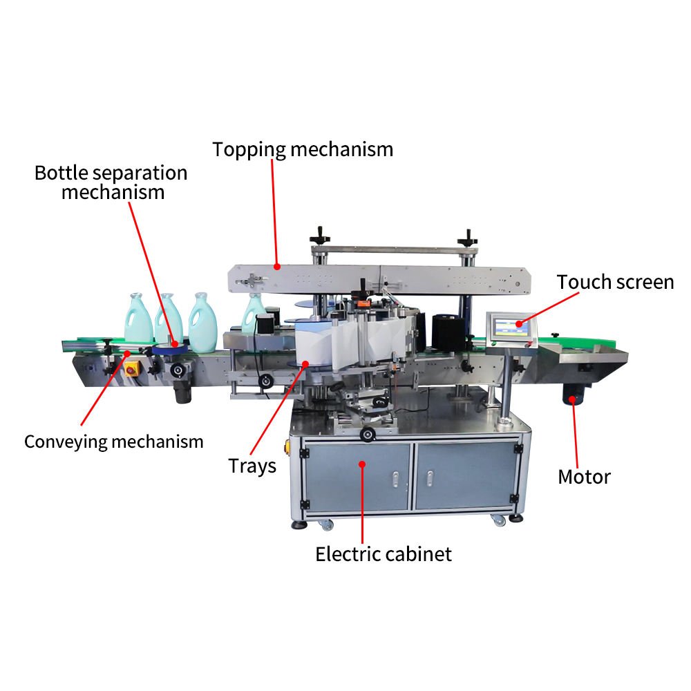 Fully Automatic Laundry Liquid Wine Bottle Square Flat Bottle Automatic Self-adhesive Double Side Labeling Machine
