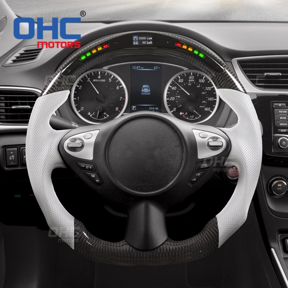 Led Steering Wheel Fit For Nissan 370z Carbon Fiber Exhaust Coupe 370z carbon fiber Steering Wheel Ohc Motors