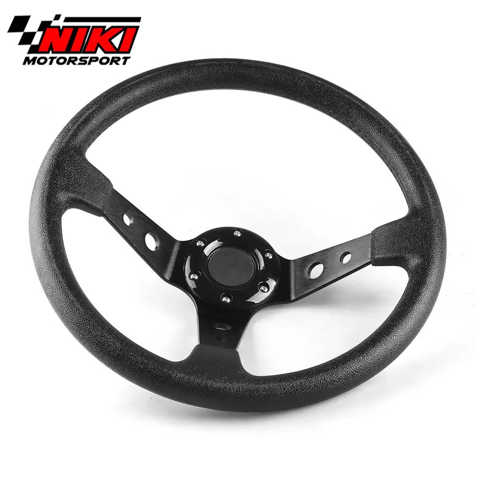 Universal Racing Aluminum 350mm 14inch PU Leather Car Steering Wheel
