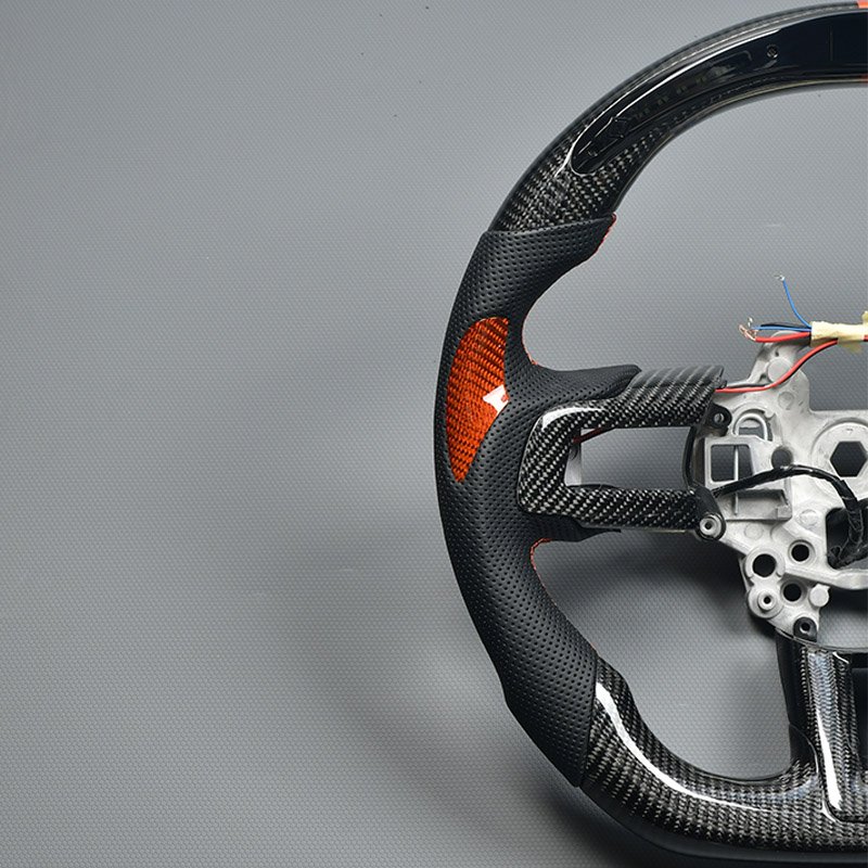 For Ford mustang GT 2020 2018 2019 Car Steering Wheel Fancy Design LED Shift Light Racing Real Carbon fiber Steering Wheel