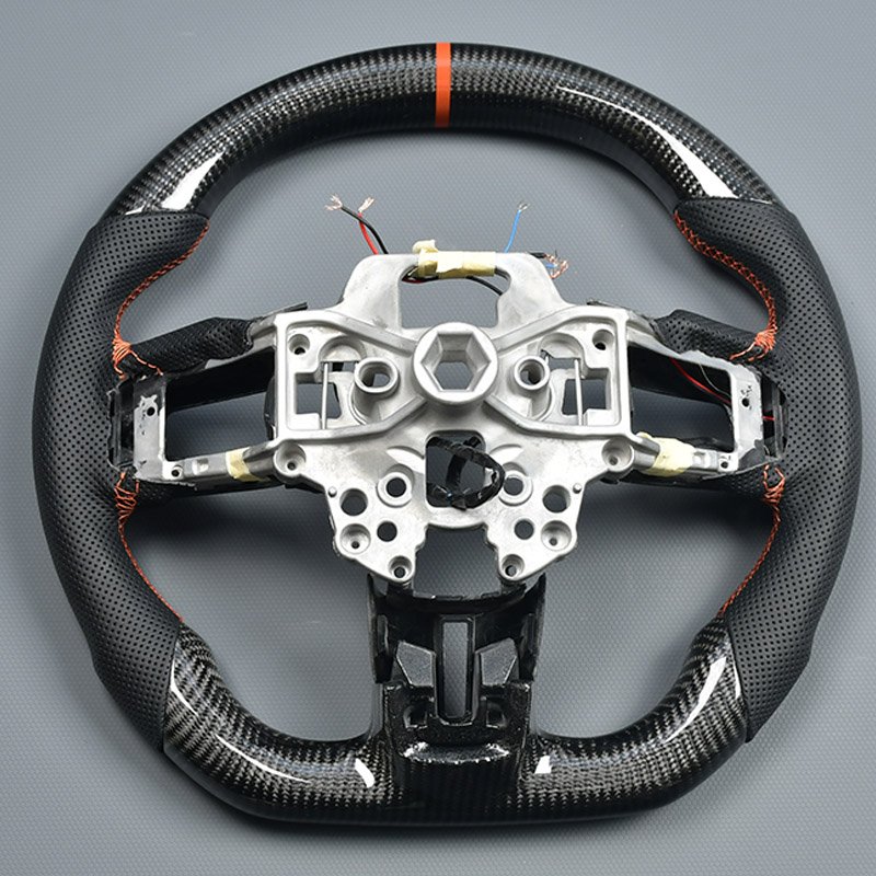 For Ford mustang GT 2020 2018 2019 Car Steering Wheel Fancy Design LED Shift Light Racing Real Carbon fiber Steering Wheel