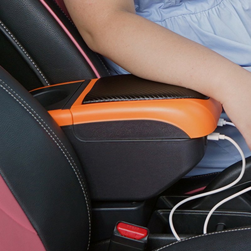 TONC 2007 Honda Fit Armrest Console Organizer - Custom ABS Center Console with Dual-Layer Storage and USB Charging