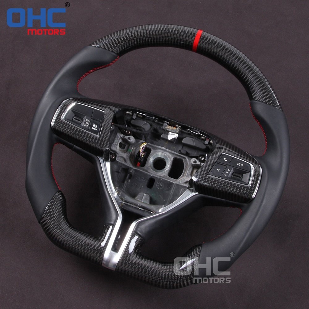 Real Carbon Fiber Steering Wheel for Maserati Ghibli Levante 2014 2015 2016 2017 2018 Sport Steering Wheels OHC MOTORS