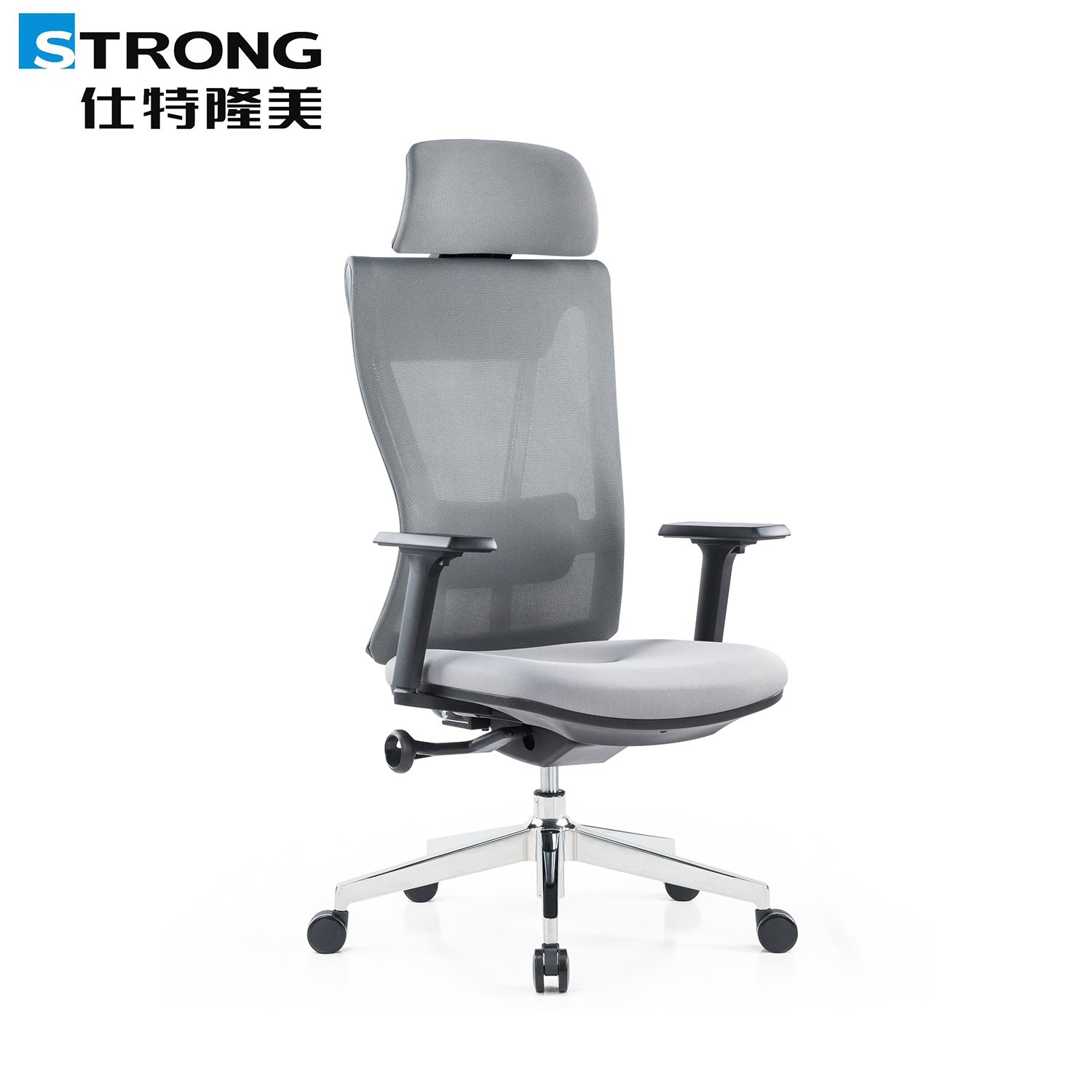 New Mesh Computer Comfortable Executive Electroplating Tube Lumbar Support Mesh Back Ergonomic Manager 2D Armrest Office Chair