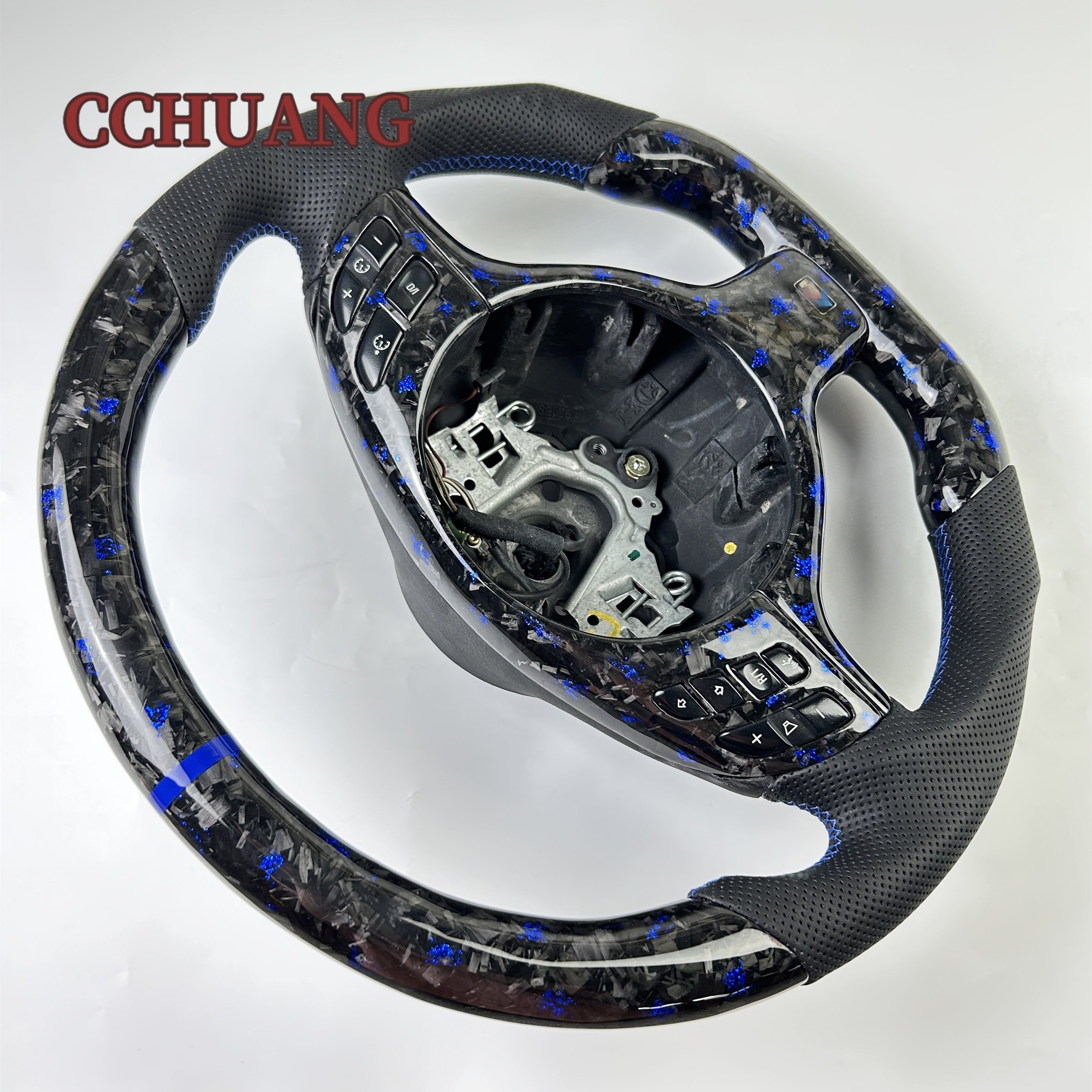 Best-selling for BMW M3 E46 E39 E53 330ci 325i steering wheel Handcrafted leather custom car forged carbon fiber steering wheel