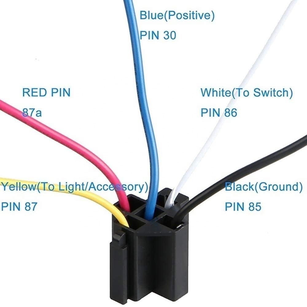 Relays Car Truck DC 12V/24V 80A Relay Socket 5 Pin 5 Relay Control Module Wire Socket