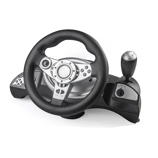 Honcam PC Racing Wheel 270 Degree Driving Force Sim Gaming Steering Wheel with Responsive Gear and Pedals for Racing Game PC PS3
