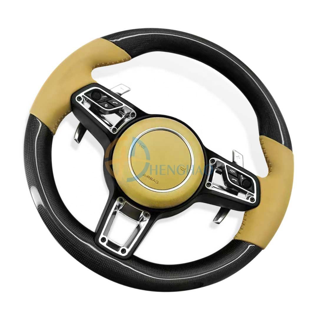 Custom Car Carbon Steering Wheel Fit For Porsche Macan Cayman 718 991 911 Panamera Cayenne Upgraded Carbon Fiber Steering Wheel