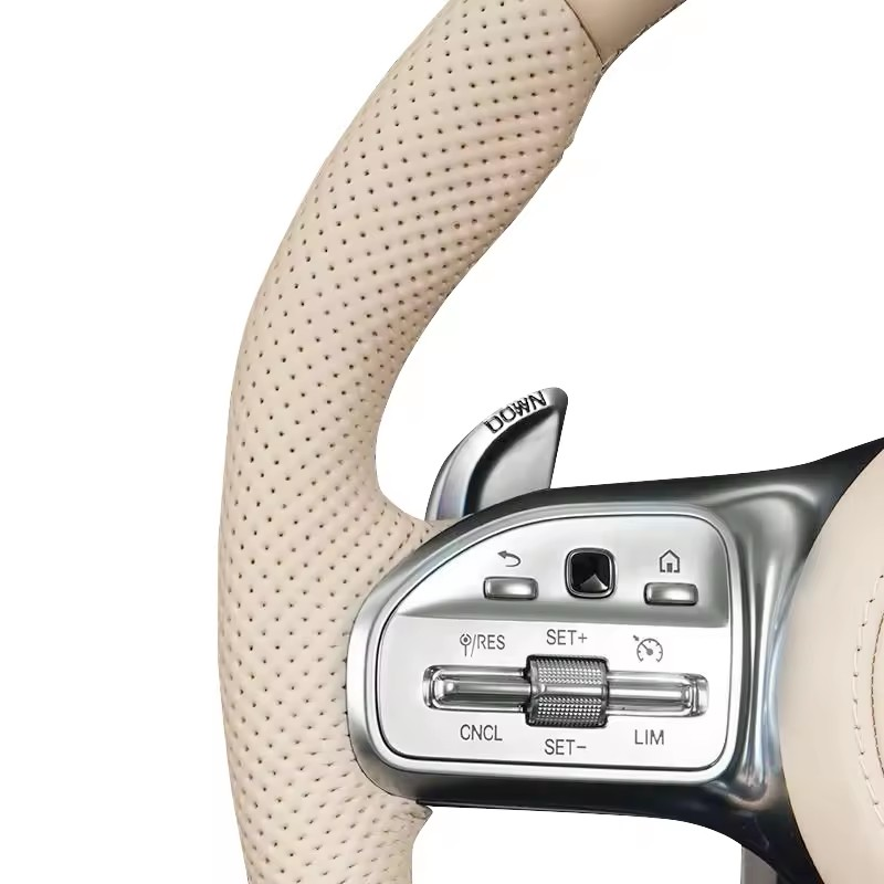 Custom Volant Half Perforated Leather Steering Wheel for Mercedes Benz W205 W222 W176 W213 GLE W166 W217 W463 G63 C217 C43 AMG