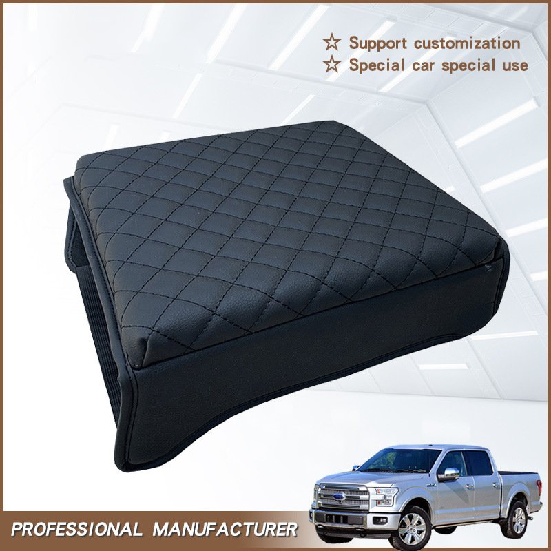 15-20 Ford F150 Front Armrest Box Protective Leather Cover Car Interior Renovation Storage Restoration