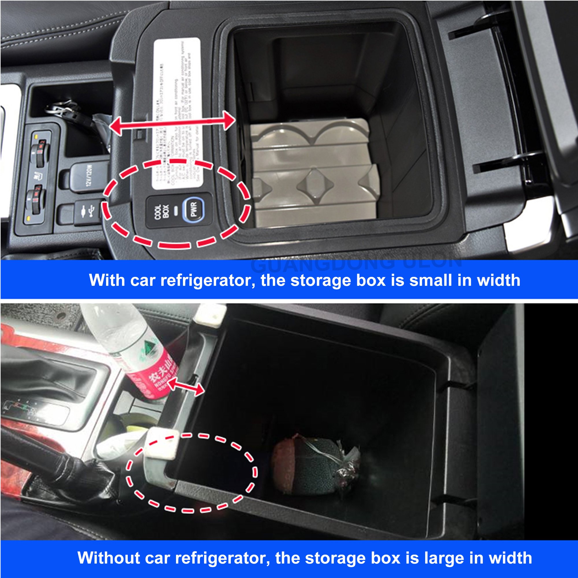 Refrigerator Central Armrest Storage Tray LC120 Interior Storage Box for Toyota Land Cruiser Prado 2003-2021
