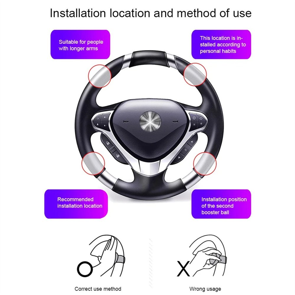 Factory Wholesale 360 Degree Rotation Turning Power Handle Car Steering Wheel Spinner Booster Spinner Knob