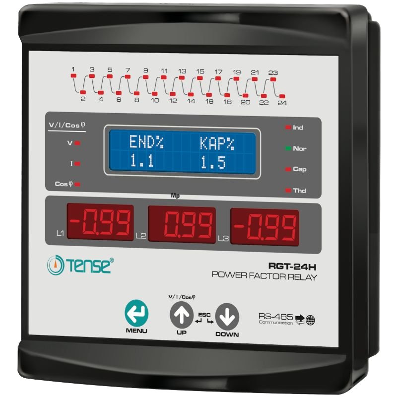 Three-Phase Power Factor Controller RGT-24H 24 Level Graphic LCD Screen with Communication for Relay Products