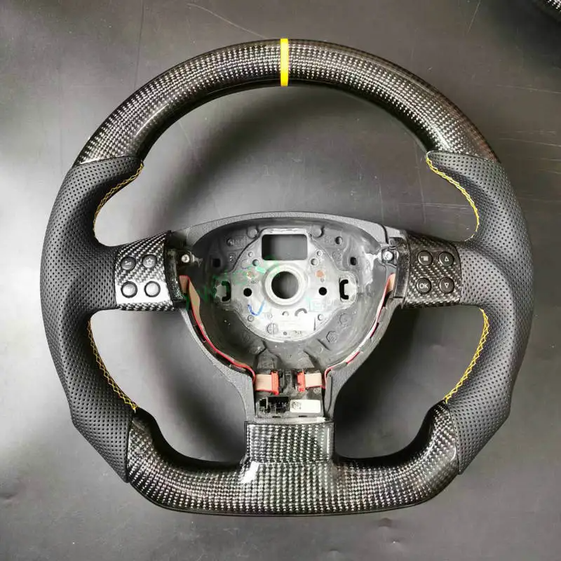 for VW Volkswagen Golf 5 Jetta Mk5 GTI R32 EOS Passat B6 Bora Custom Replacement Real Carbon Fiber Steering Wheel