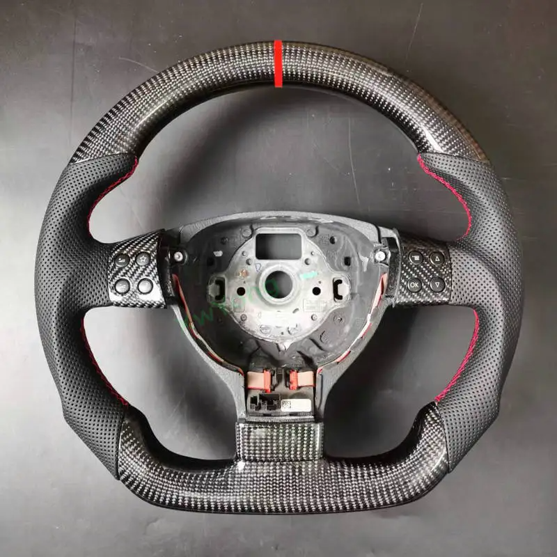 for VW Volkswagen Golf 5 Jetta Mk5 GTI R32 EOS Passat B6 Bora Custom Replacement Real Carbon Fiber Steering Wheel