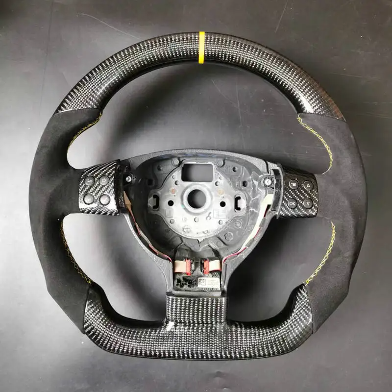 for VW Volkswagen Golf 5 Jetta Mk5 GTI R32 EOS Passat B6 Bora Custom Replacement Real Carbon Fiber Steering Wheel
