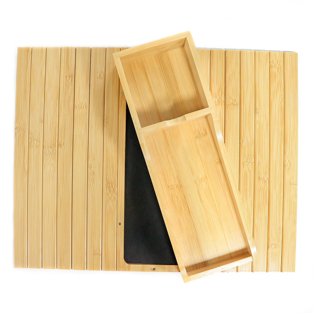 Hot Selling Detachable Magnetic Bamboo Wooden Snack Drinking Tea Coffee Cup Phone Holder Organizer Plank Sofa Couch Arm Tray