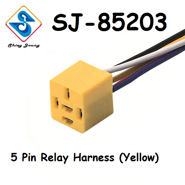Auto Relay Connector Harness Taiwan Female Plug Wire Harness Yellow Black 4 5 Pin Relay Female Socket